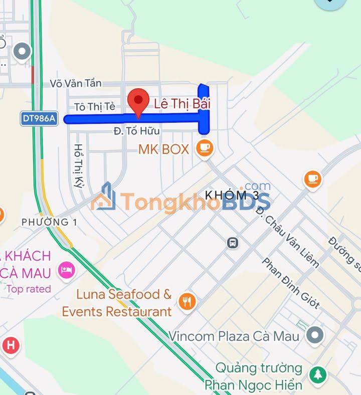 Cho thuê đất mặt tiền Lê Thị Bái, Cái Nước - 107m², vị trí kinh doanh đắc địa