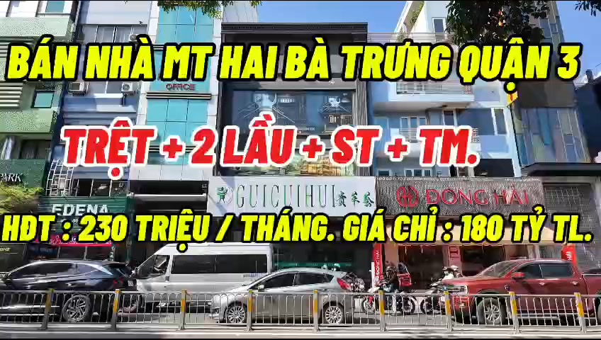 Nhà Mặt Tiền Hai Bà Trưng, Quận 3 - 225m², Kinh Doanh Đỉnh Cao 230 Triệu/Tháng