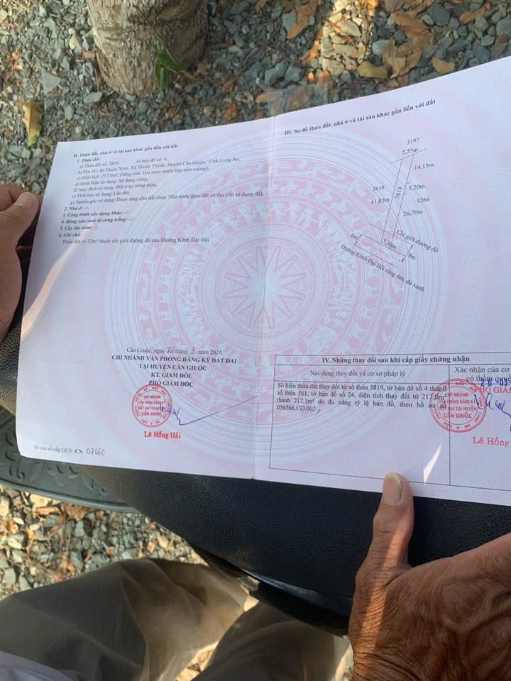 Đất nền 217m² mặt nhựa Kênh Đại Hội, Cần Giuộc, Long An - Giá 1.3 tỷ