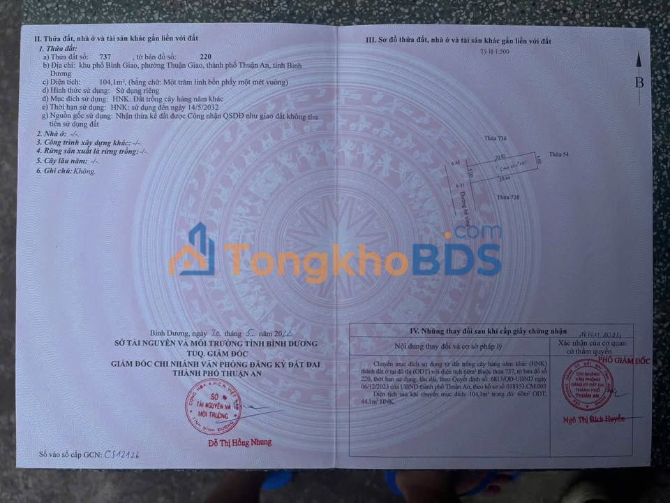 Đất Nền Thuận Giao 100m² - Sổ Đỏ Chính Chủ, Giá 2.9 Tỷ