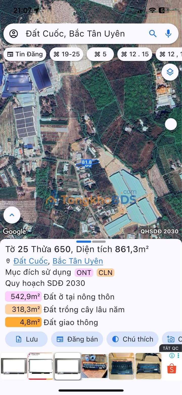 Đất Nền Mặt Tiền Đường Nhựa 8800m² - Bắc Tân Uyên, Bình Dương - Giá 5 Tỷ
