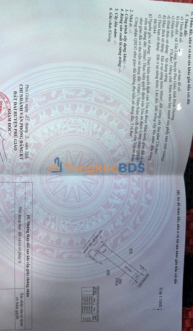 Đất Nền 2 Mặt Tiền DT750, Phú Giáo, Bình Dương - 620m² Giá 3.8 Tỷ