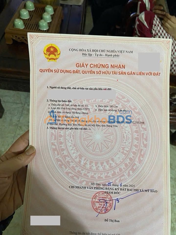 Bán đất TDP Cộng Hoà, Mỹ Hào 57m² full thổ cư, ô tô vào nhà