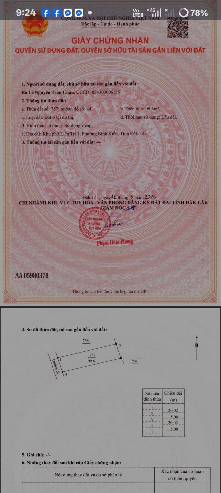 Bán Gấp Đất Thổ Cư 100m² Phường 9, Tuy Hoà - Sổ Đỏ, Giá 850 Triệu