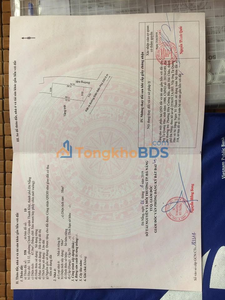 Nhà 2 Mặt Kiệt 67m² Điện Biên Phủ, Đà Nẵng - Kinh doanh hoặc ở