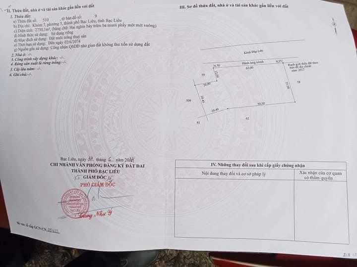 Bán Đất Vàng 1110m² Mặt Tiền Lò Rèn, Bạc Liêu - Sổ Đỏ Sẵn Sàng