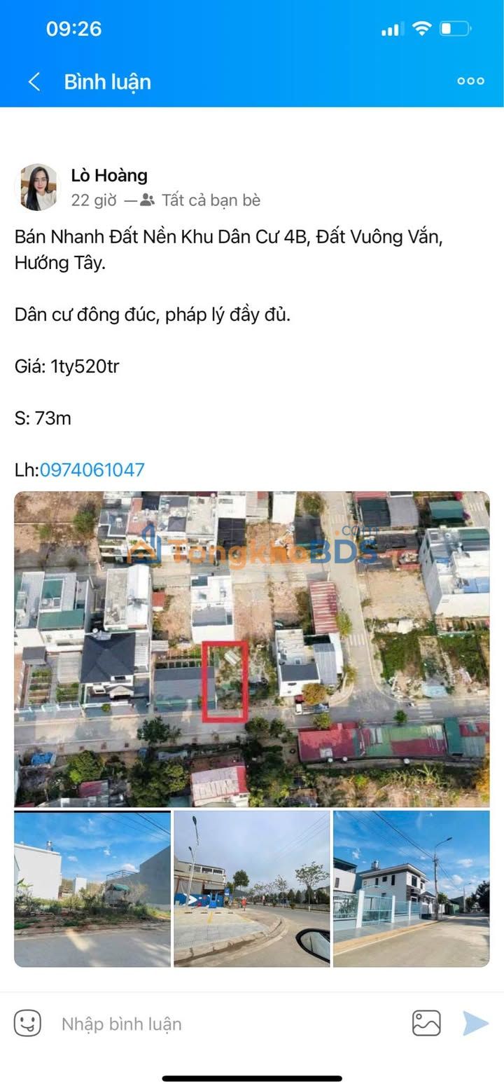 Bán Nhanh Đất Nền Khu Dân Cư 4B Sơn La - 73m² - 1.52 Tỷ