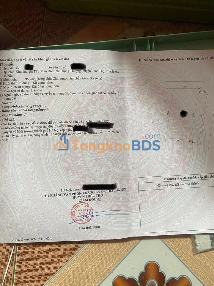 Đất Đấu Giá Phúc Thọ 95m² Lô Góc - Sổ Đỏ Sẵn Sàng