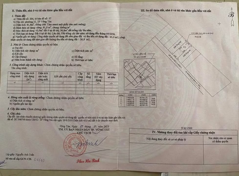 Bán Đất Vũng Tàu 81.8m² Sổ Riêng - Gần Bệnh Viện Mới, Hướng TN