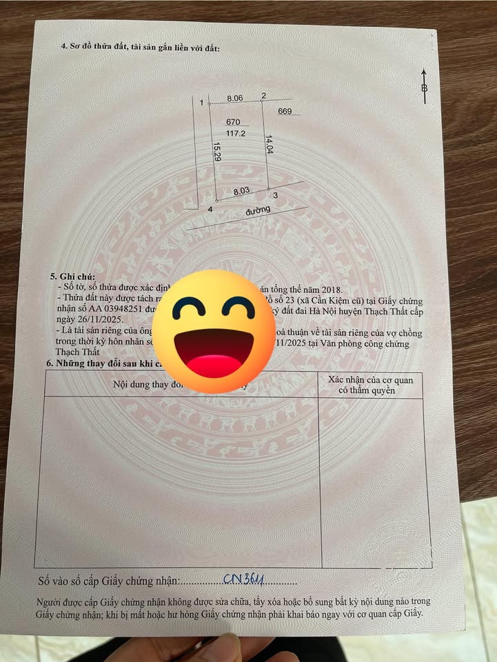 Đất Thổ Cư 117.2m² Hạ Bằng, Thạch Thất - Sổ Hồng Riêng, Giá 4 Tỷ