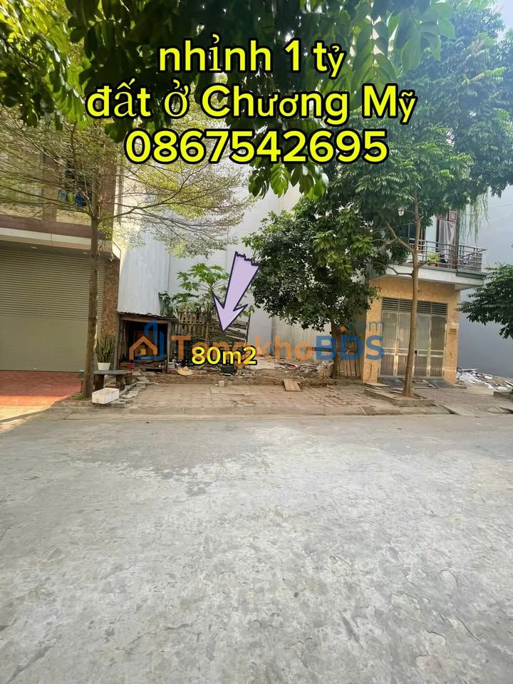 Bán Gấp Đất 80m² Full Thổ Cư, Mặt Tiền Rộng Tại Chương Mỹ - Giảm 100 Triệu