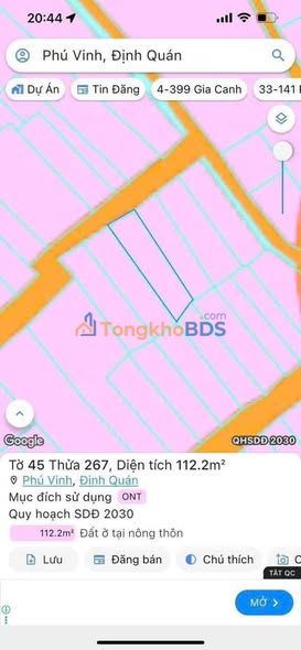 Đất thổ cư 110m² Phú Vinh, Định Quán - Sổ đỏ sẵn sàng, giá 1.1 tỷ