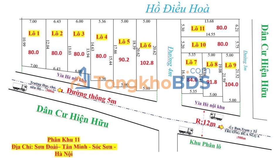 Đất thổ cư Tân Minh Sóc Sơn 90m² - Sổ đỏ chính chủ