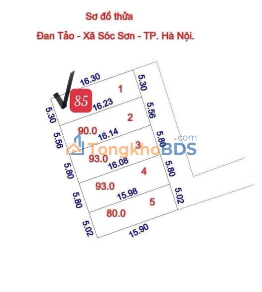 Đất nền Sóc Sơn 85m² - Sổ đỏ vuông vắn, giá chỉ hơn 1 tỷ