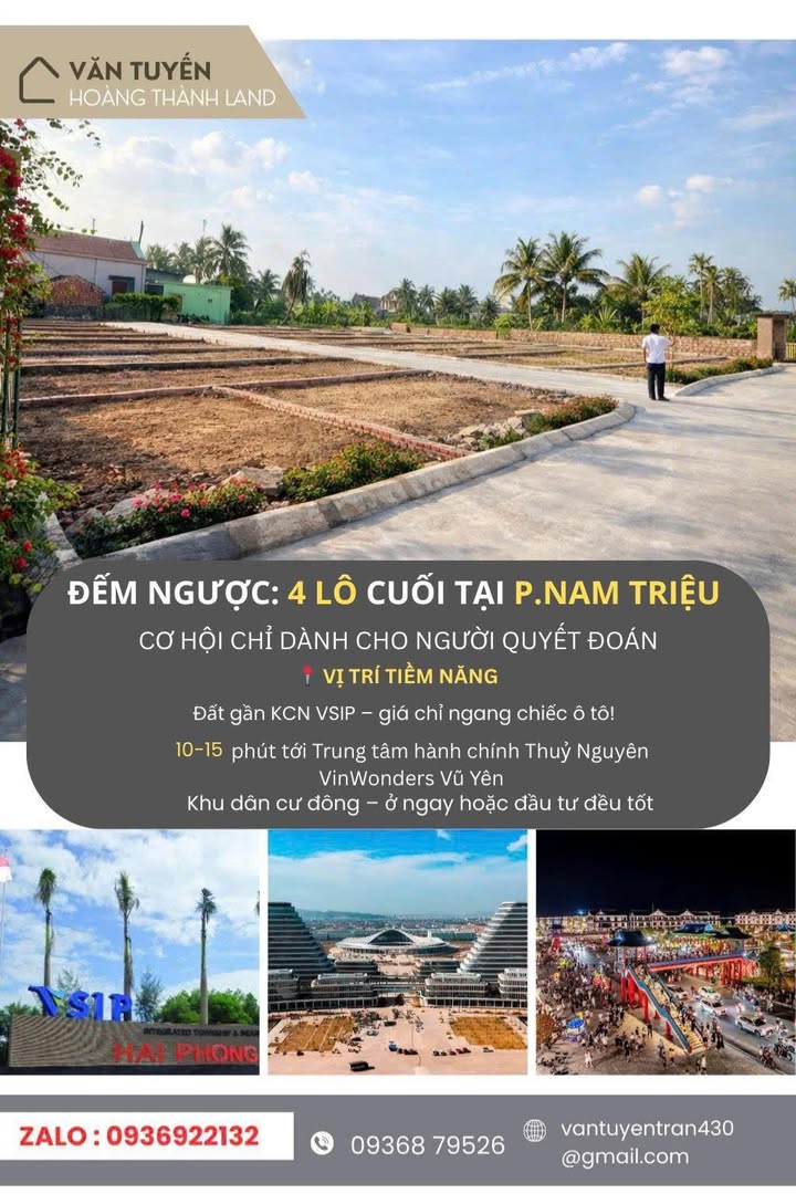 Đất Nền Thủy Nguyên 60m² - Giá 1 Tỷ, Sát VSIP, Cơ Hội F0