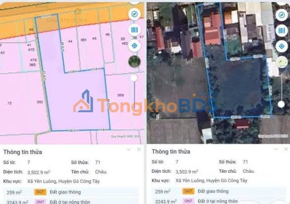 Đất mặt tiền Quốc Lộ 50 Gò Công Tây 3.502m² - Sổ đỏ chính chủ