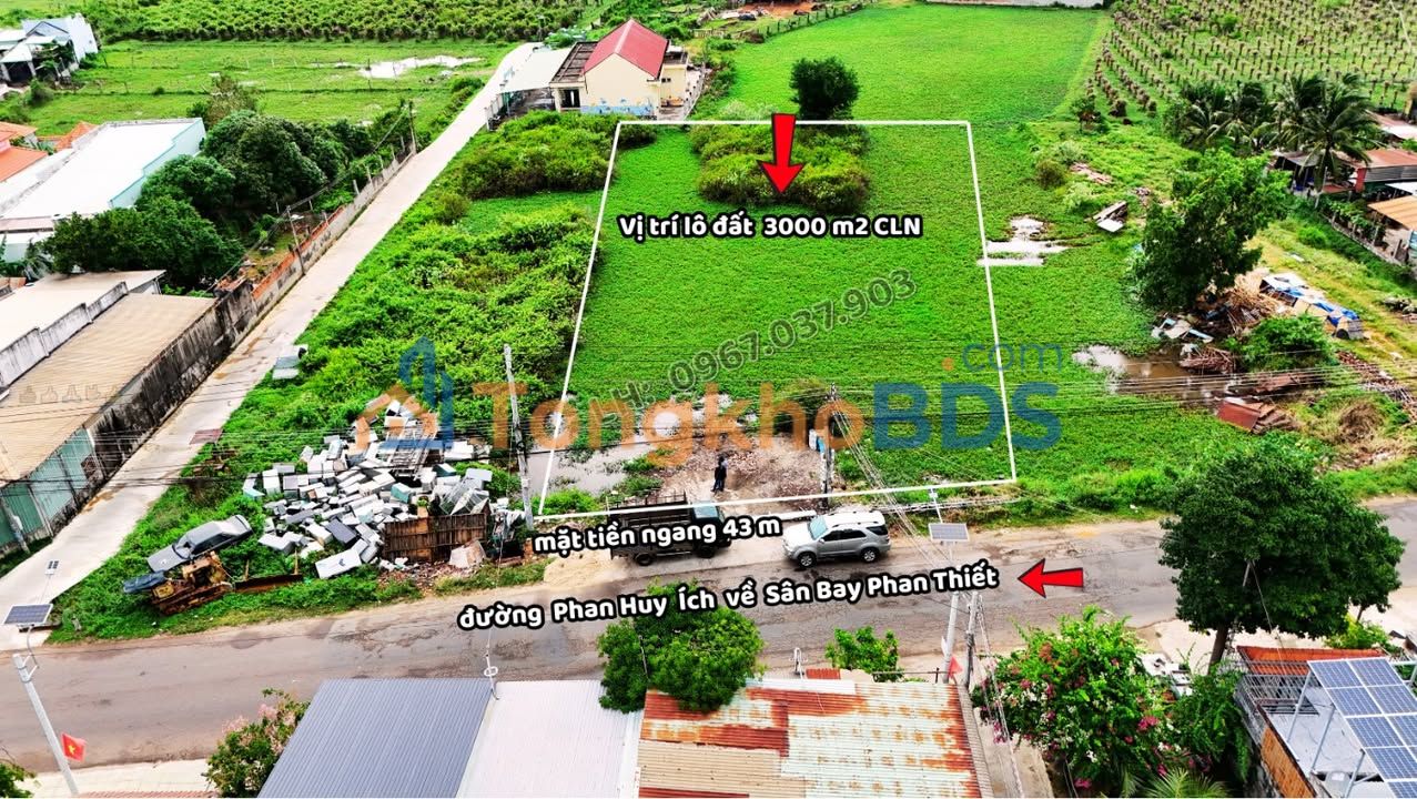Đất nền mặt tiền Phan Huy Ích, Hàm Thắng 3000m² - Cơ hội đầu tư sinh lời