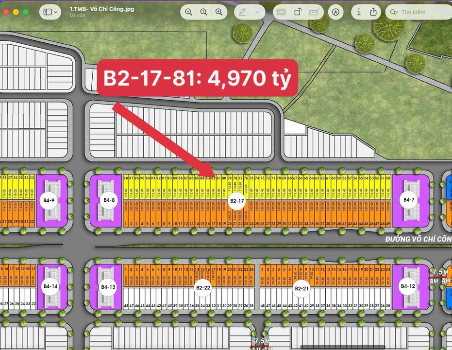 Đất nền Hội An 113m² - Lô B2-17-81 Hướng Bắc, Giá 4.97 Tỷ