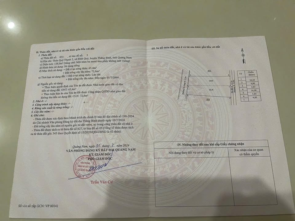 Đất Thổ Cư Thăng Bình 138m² - Mặt Tiền 8m - Giá Chỉ 3xx Triệu