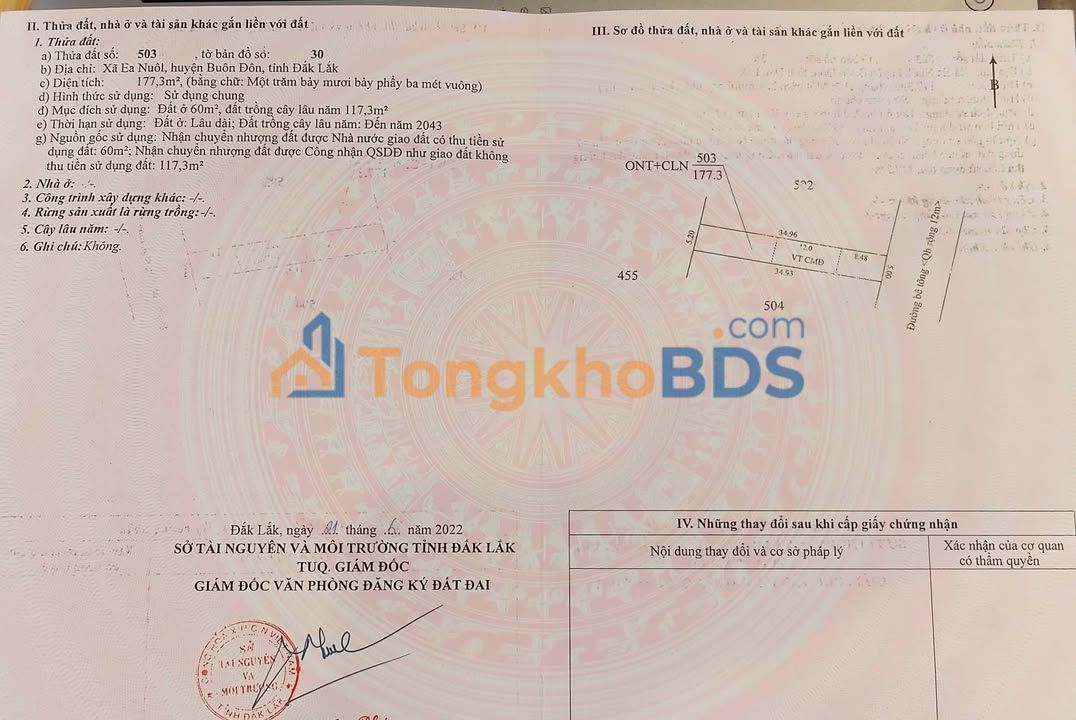 Đất thổ cư 175m² nở hậu - Đường Nguyễn Thị Định, Krông Pắc, Đắk Lắk - 630 triệu