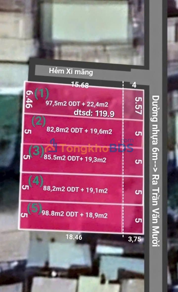 Bán Đất Nền Quận 12 - 5 Lô F0, Sẵn Sổ, Giá Tốt