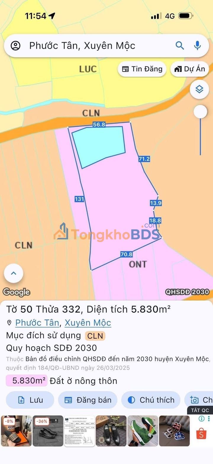Đất Vườn 5830m² Xã Phước Tân, Bà Rịa - Vũng Tàu - Giá Đầu Tư 5.7 Tỷ