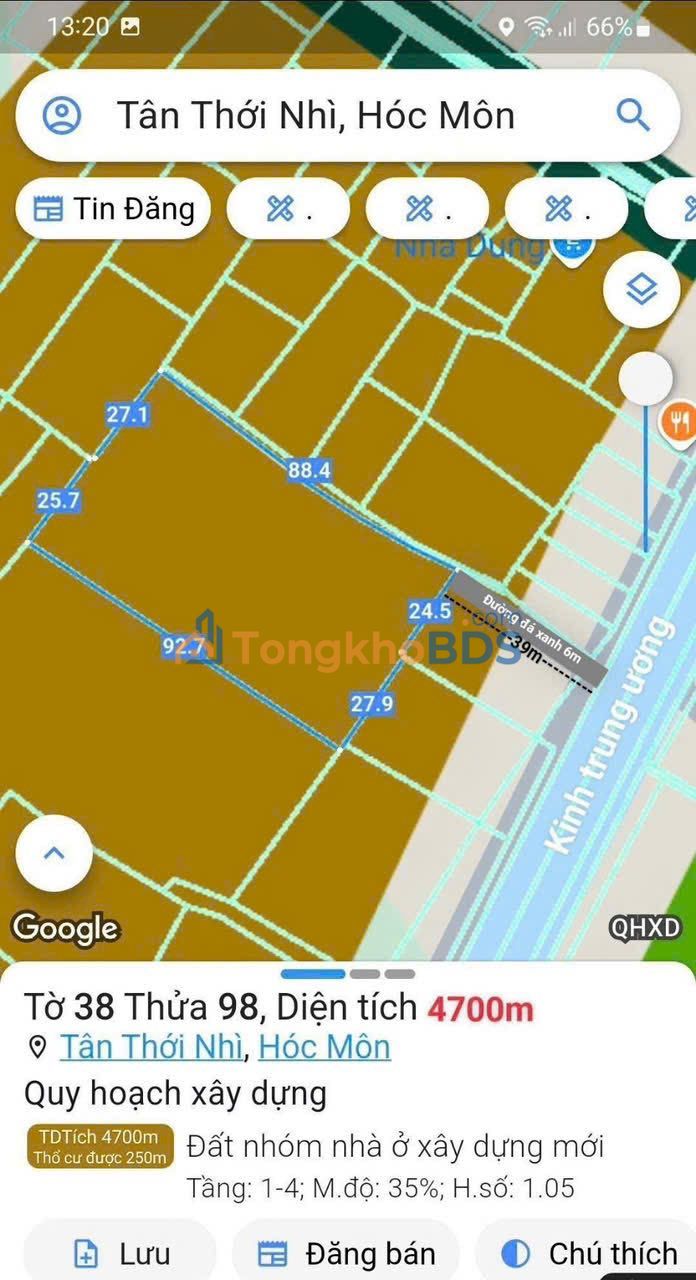 Đất Vàng Hóc Môn 4700m² - 25 Tỷ Thổ Cư 250m² - Sổ Sẵn