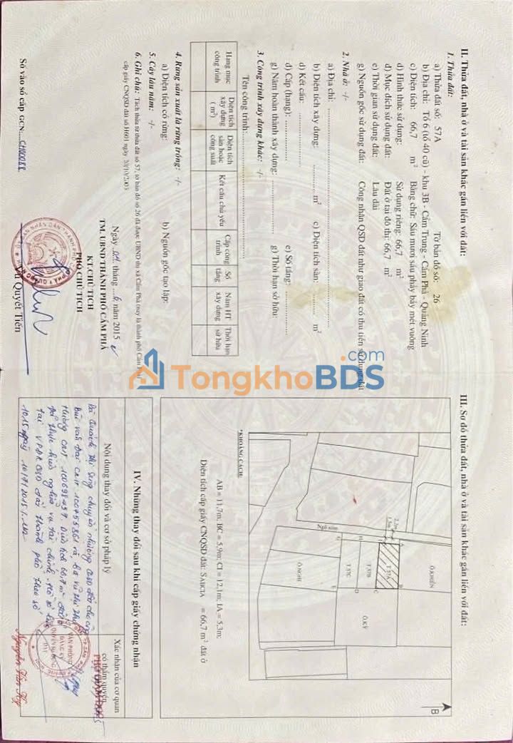 Đất Nền Cẩm Phả 66.7m² - Nở Hậu, Ô Tô Tới Đất, Giá 1.32 Tỷ