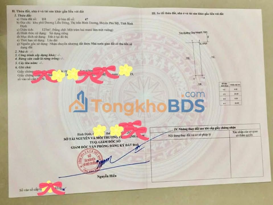 Đất Nền Phù Mỹ - Sổ Đỏ Vuông Vức 125m² Giá 1.35 Tỷ, Sẵn Xây Nhà