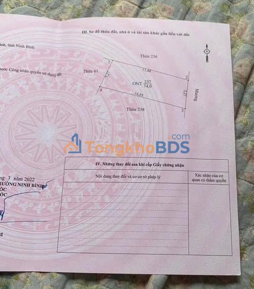 Bán Đất Ninh Khánh, Hoa Lư 74m² - Sổ Đỏ Rõ Ràng, Gần Trường Chuyên