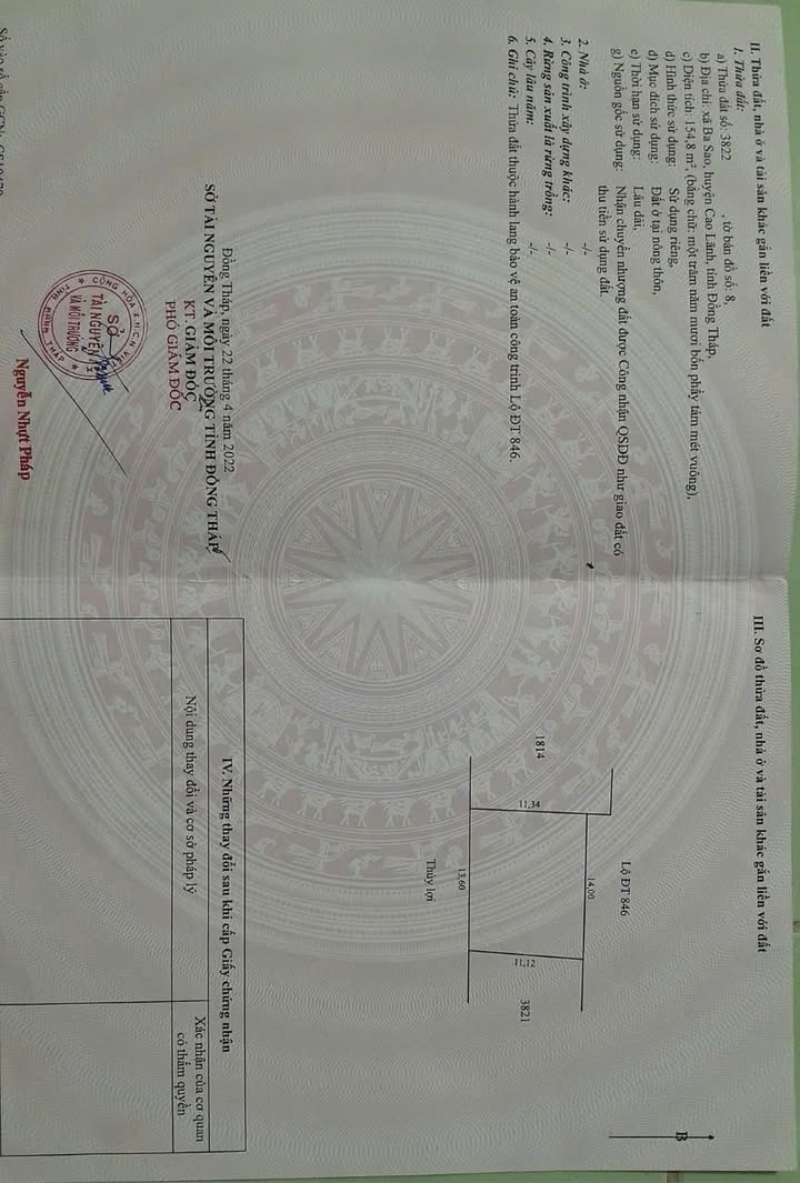 Đất Nền Mặt Tiền Tỉnh Lộ 846, Lai Vung - 168m² Full Thổ Cư, Giá 950 Triệu