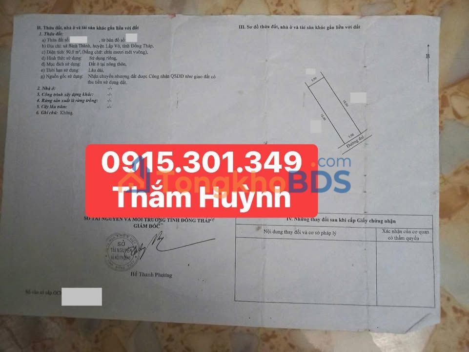 Nhà 90m² Lấp Vò, Đồng Tháp - Giá 600 Triệu, Sổ Hồng Thổ Cư