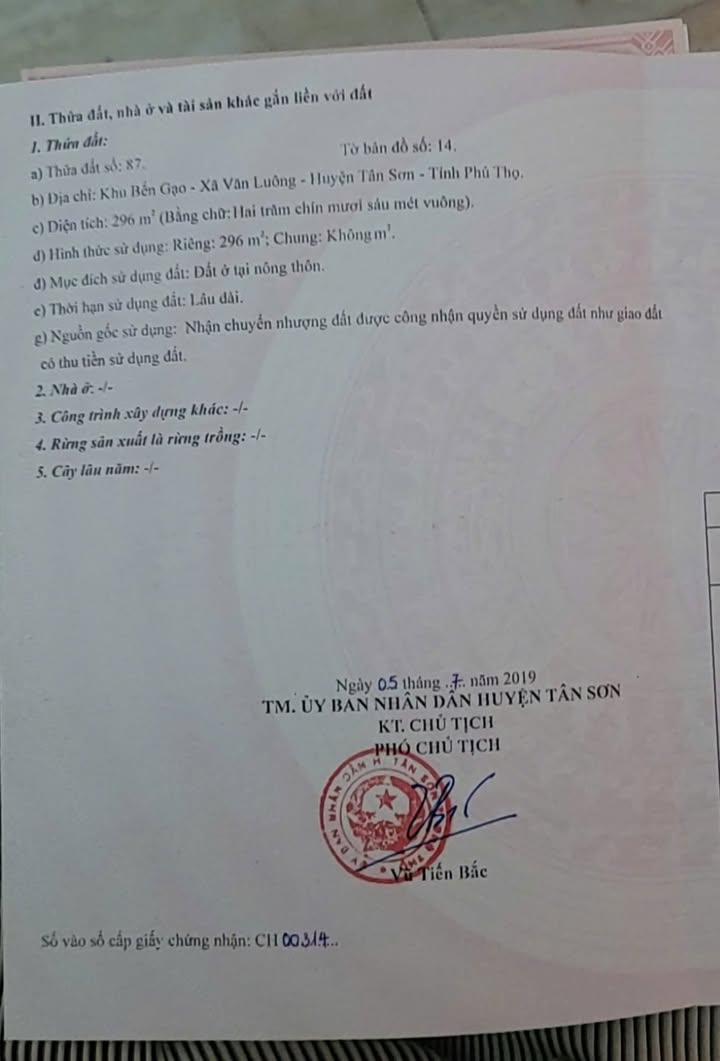 Đất Nền Bến Gạo - Văn Luông, Tân Sơn: 296m² Full Thổ Cư, Giá 1.2 Tỷ