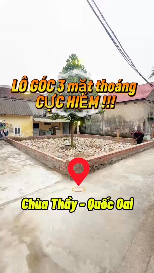 Đất Lô Góc Làng Chùa Thầy, Quốc Oai - 54.6m² - Sổ Đỏ Sẵn Sàng