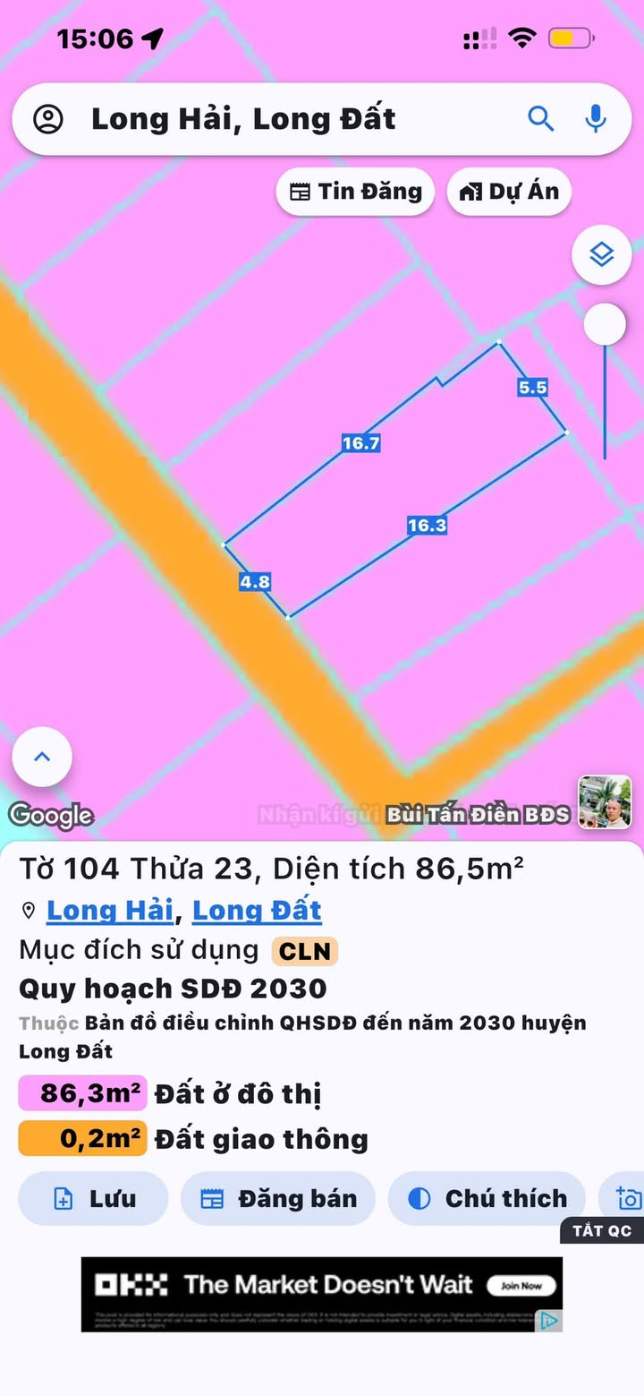 Đất Nền Long Hải 80m² Giá 1.18 Tỷ - Sát Chợ, Dân Cư Đông Đúc