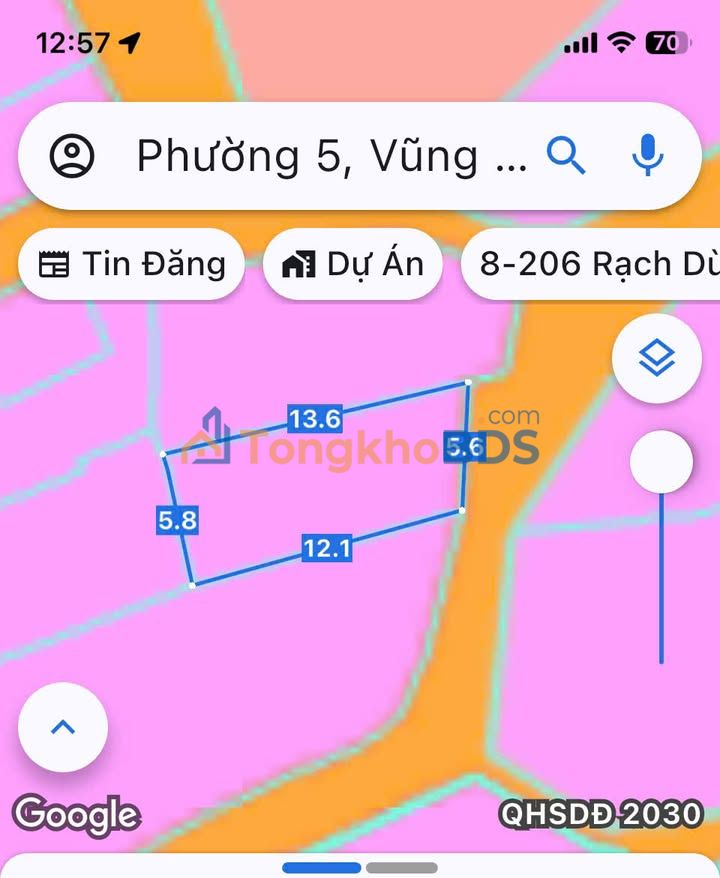 Bán đất nở hậu 71m² Trần Phú, Vũng Tàu - Tặng nhà, giá 3.1 tỷ