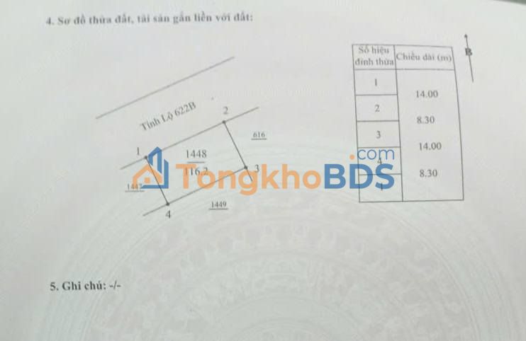 Đất thổ cư 116m² mặt tiền đường 622 Bình Mỹ, Quảng Ngãi - Giá tốt