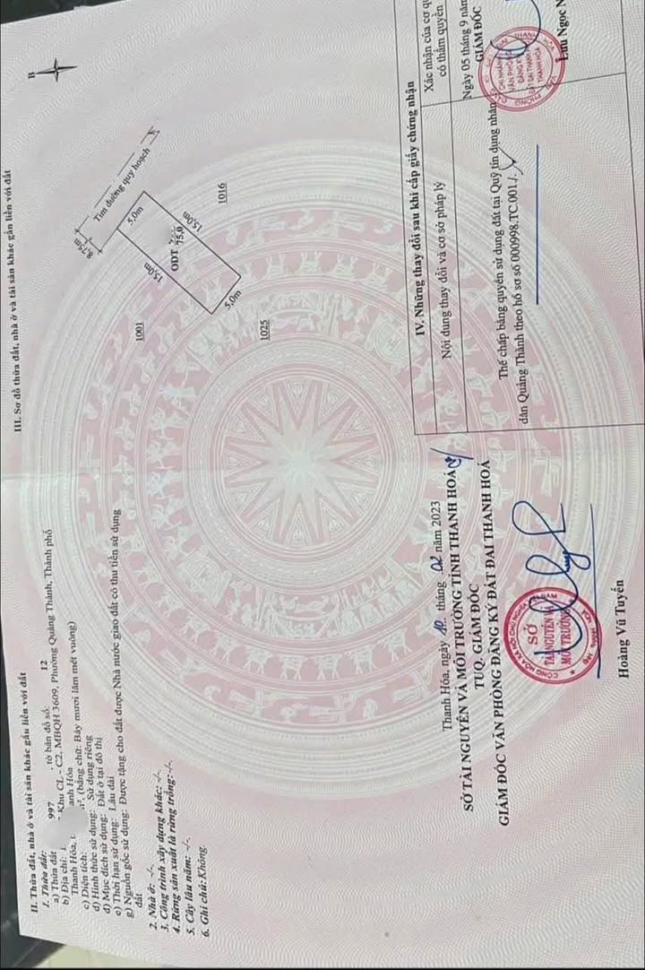 Đất nền MB3609 Thanh Hóa - 75m² gần AEON Mall, giá 3.8 tỷ