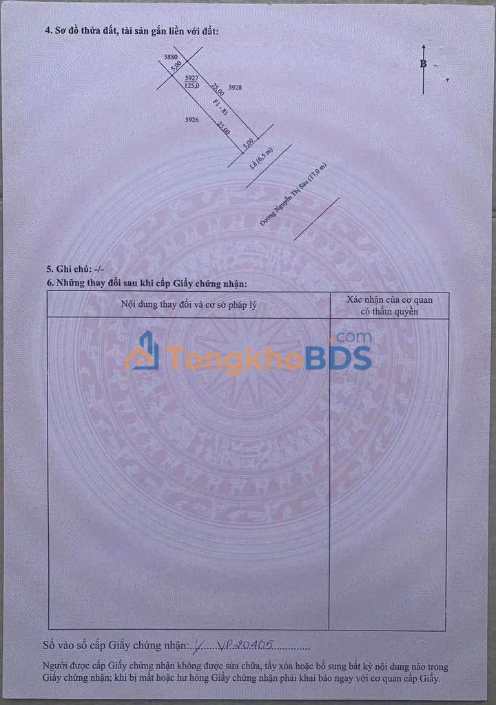 Bán Nền Nguyễn Thị Sáu Cái Răng 125m² Hướng Đông Nam - Giá Tốt