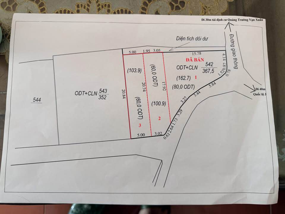 Đất nền Phổ Yên 103m² giá 1.7 tỷ - Sổ đỏ sẵn, gần QL3