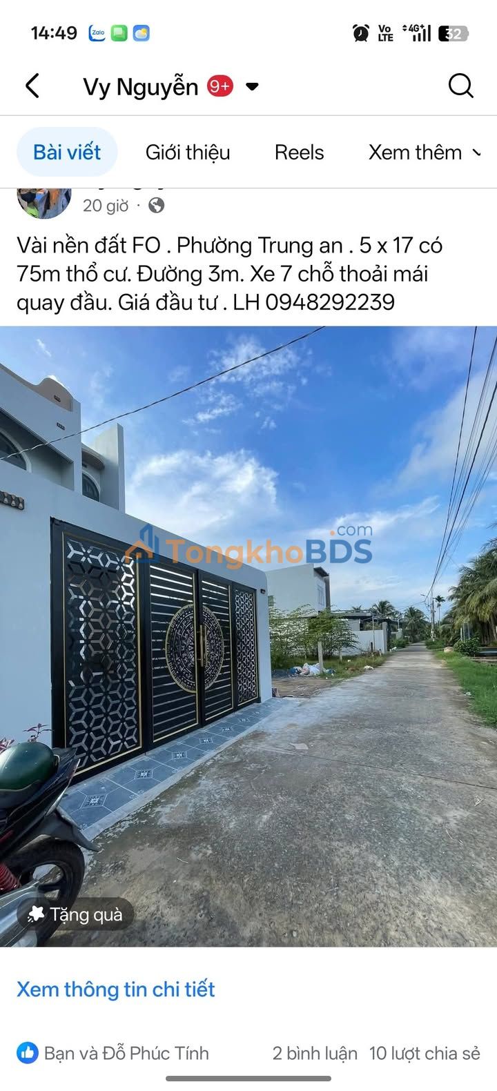 Bán Đất Mặt Tiền Bà Tư Gạo, Tiền Giang - 174m², Sẵn Sổ Hồng