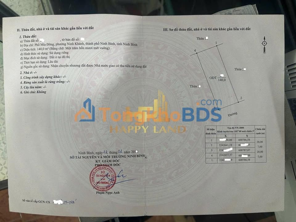 Đất nền Ninh Giang 150m² - Mặt tiền 8m hướng Bắc, giá thỏa thuận