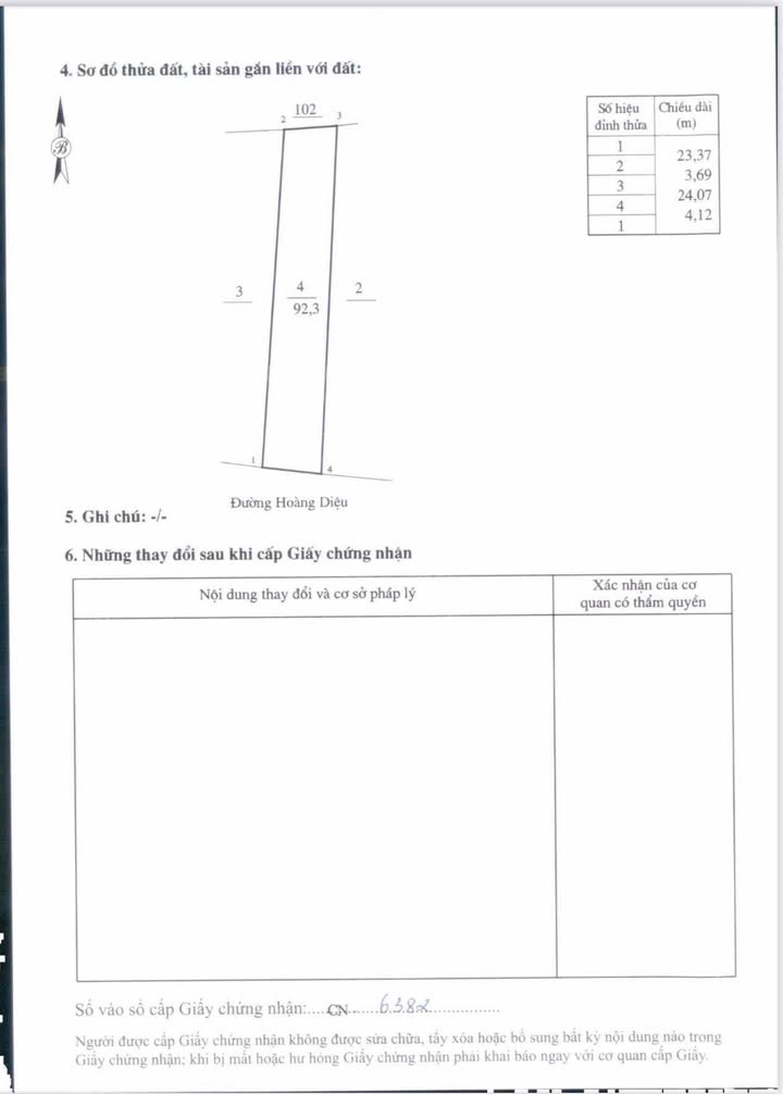 Bán đất mặt đường Hoàng Diệu 92.3m² ngay sau Vincom Lạng Sơn - Giá 4.1 tỷ