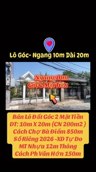Bán Đất Góc 2 Mặt Tiền Hóc Môn 200m² - Sổ Hồng Riêng - 6.3 Tỷ