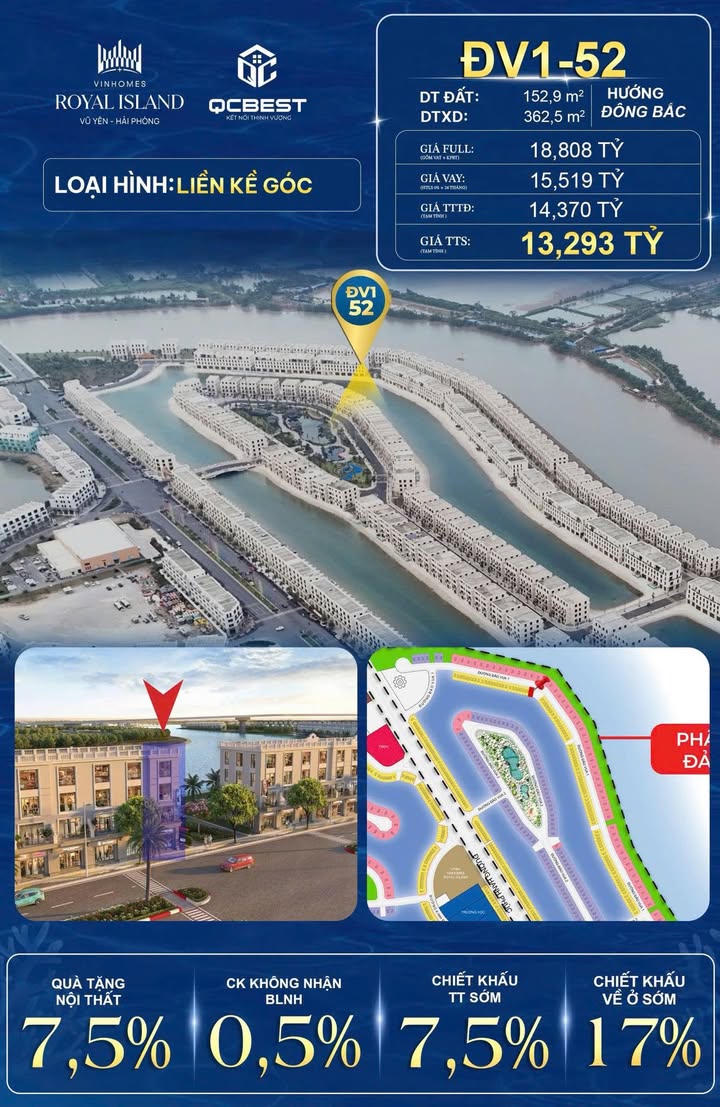 Liền kề góc Đảo Vua 152m² giá 4 tỷ - Kinh doanh, đầu tư sinh lời