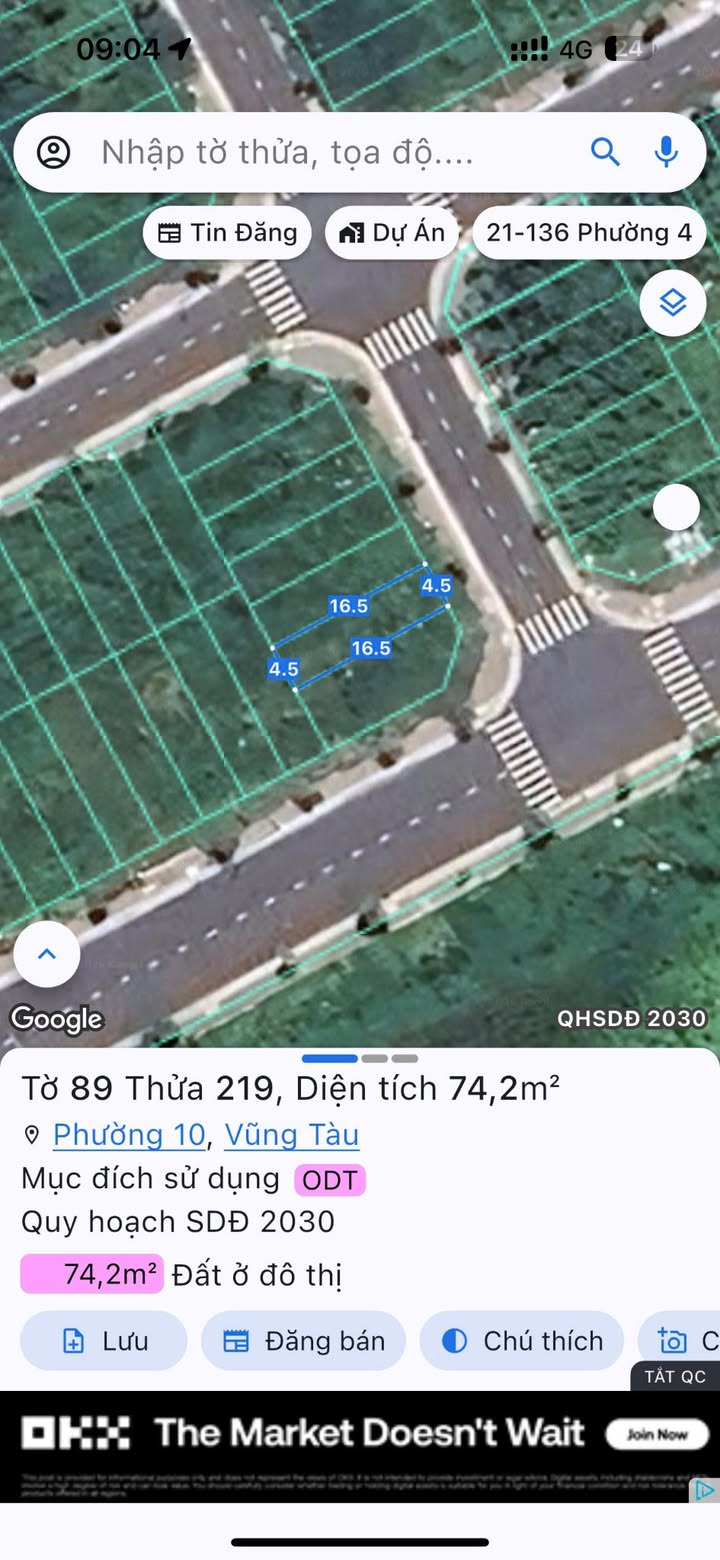 Đất TĐC Phường 10 Vũng Tàu 74m² - 2 Lô Liền Kề Giá 5 Tỷ