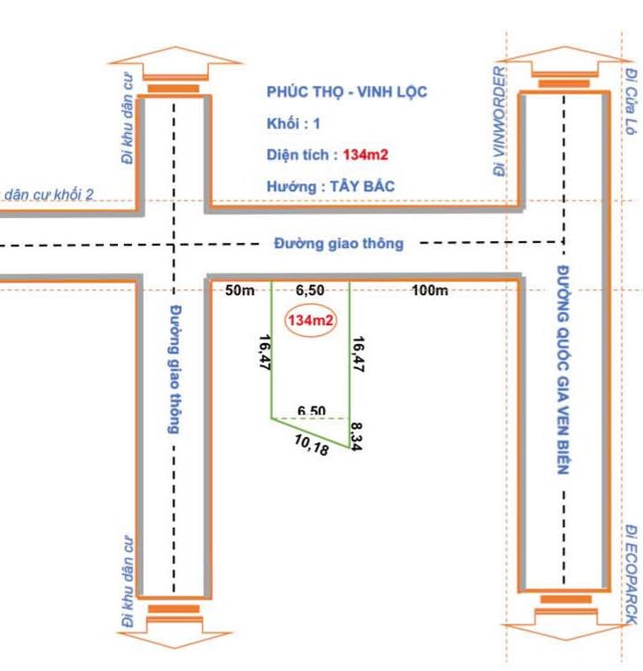 Đất Nền Phúc Thọ, TP Vinh 134m² - Giá Đầu Tư Chỉ Từ 1.4 Tỷ