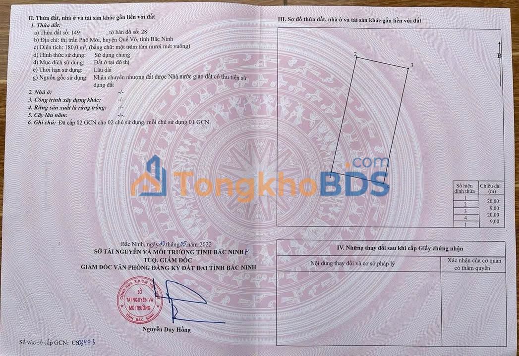 Bán Đất Nền 180m² Phường Quế Tân, Quế Võ, Bắc Ninh - Giá Tốt