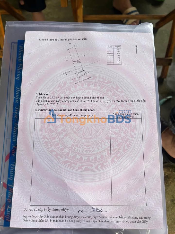 Mặt Tiền Trần Quý Cáp Buôn Ma Thuột 105m² - Giá 3.5 Tỷ