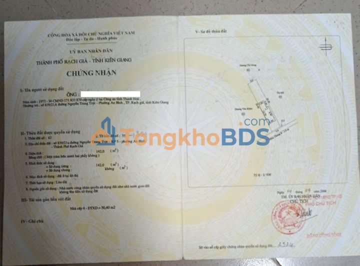 Nhà riêng Rạch Giá 142m² 1.5 tỷ - Chính chủ bán gấp